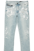 Kodak Blue/White Painter Stacked Flare Jean