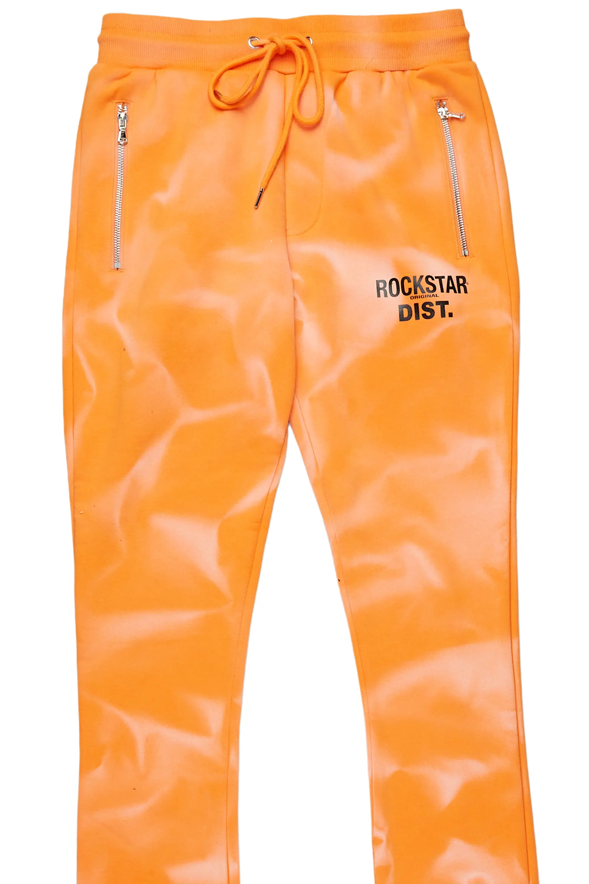 Mallor Orange Graphic Stacked Flare Pant