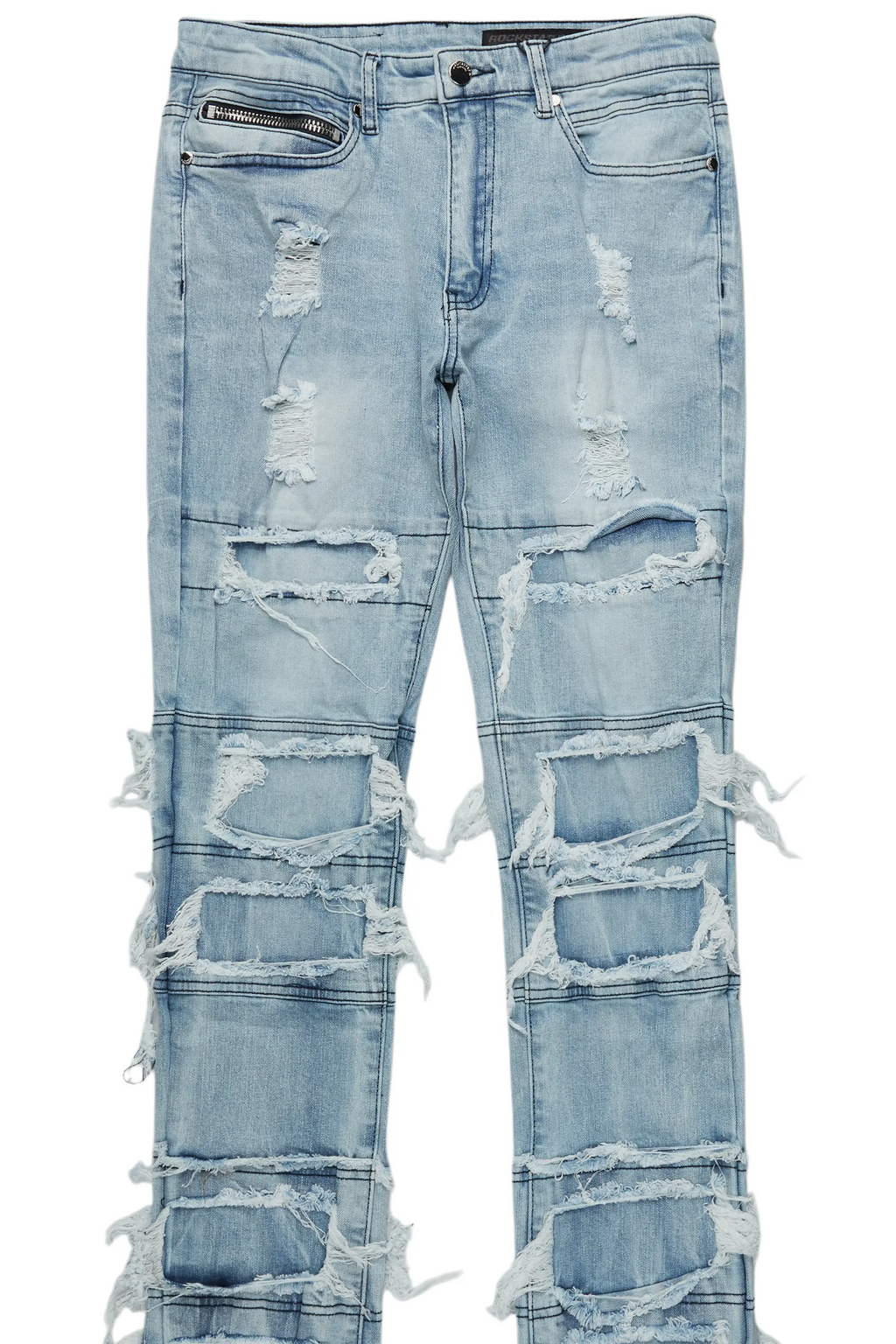 Vasco Light Blue Stacked Flare Jean