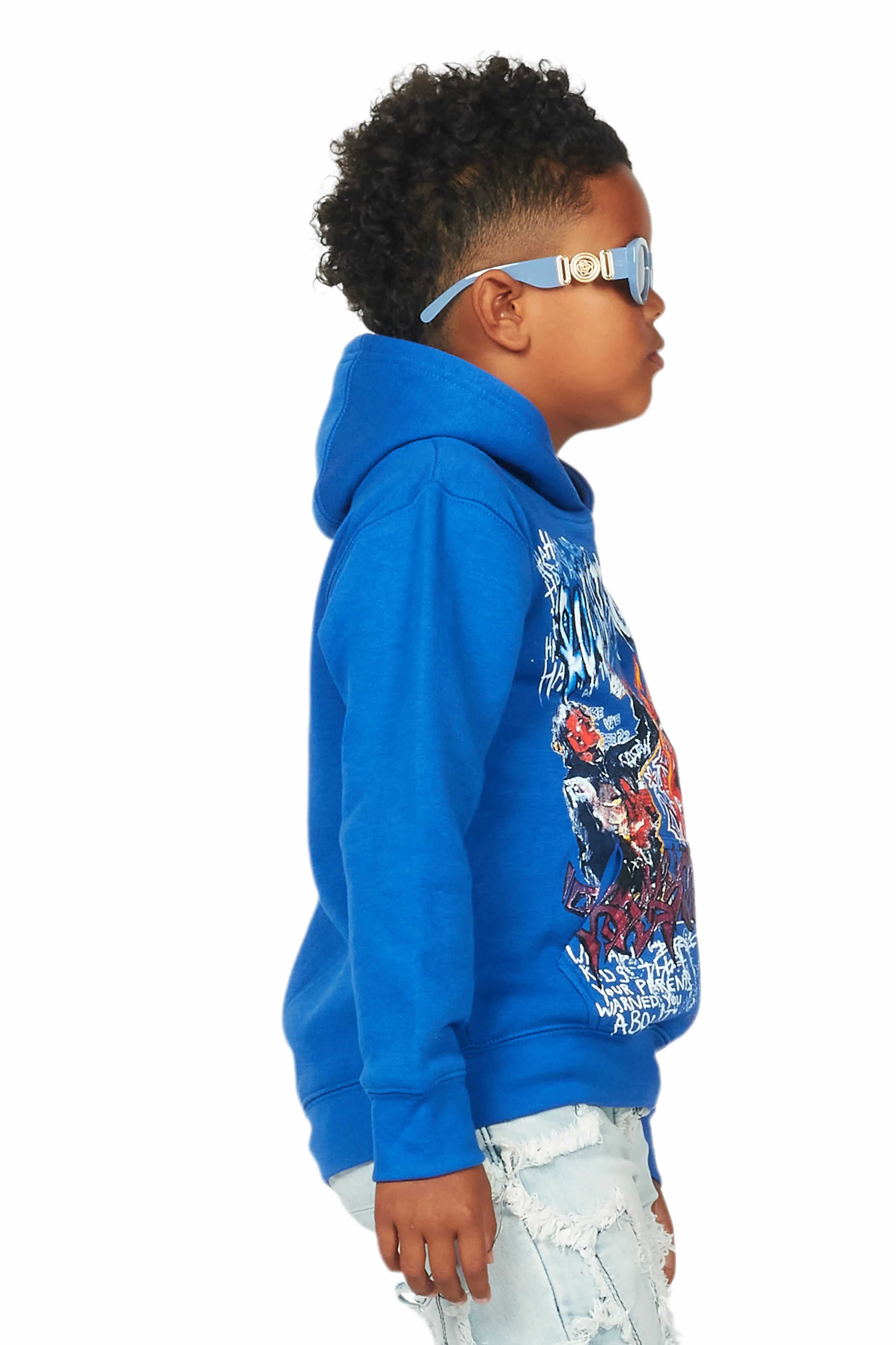 Boys Yooz Royal Graphic Hoodie