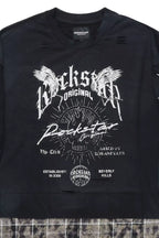 Hundo Black Graphic Flannel Crewneck