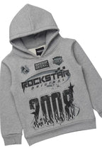 Boys Amos Grey/Black Hoodie/Stacked Flare Track Set