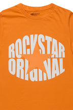 Boys Ezra Orange/White Graphic T-Shirt