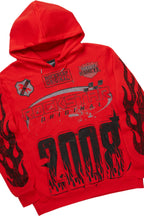 Amos Red Hoodie/Stacked Flare Track Set