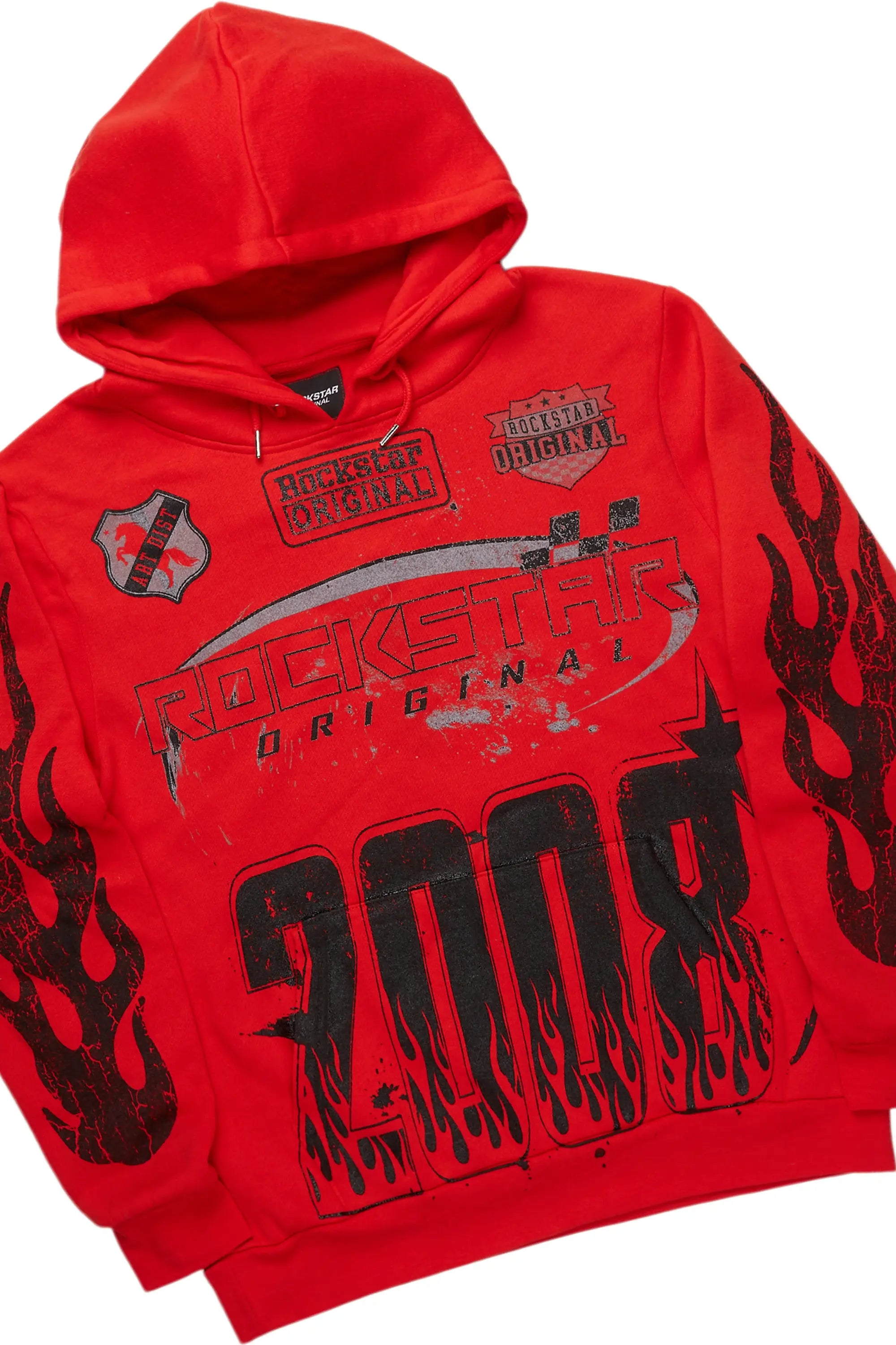 Amos Red Hoodie/Stacked Flare Track Set