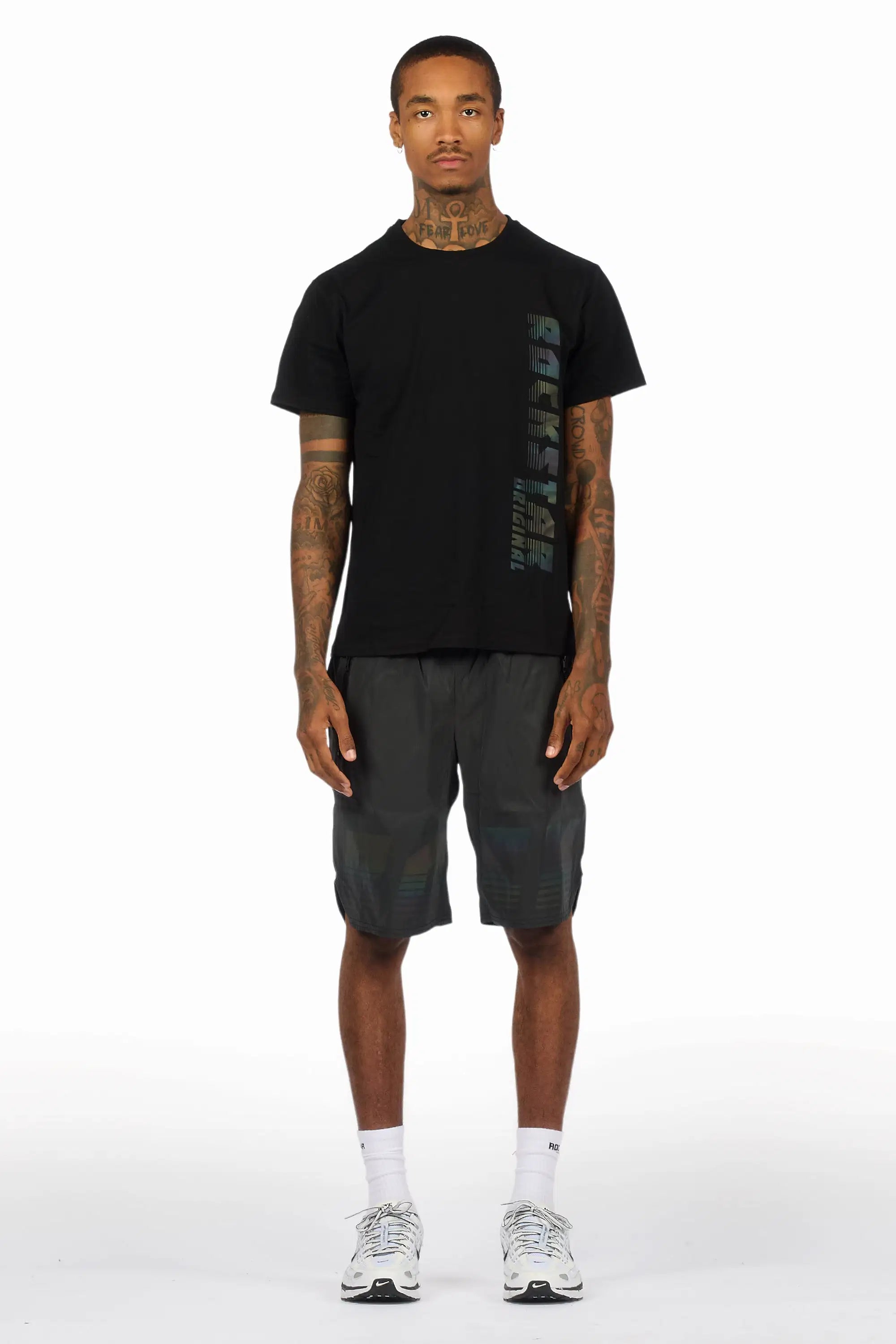 Xadrian Black T-Shirt/Short Set