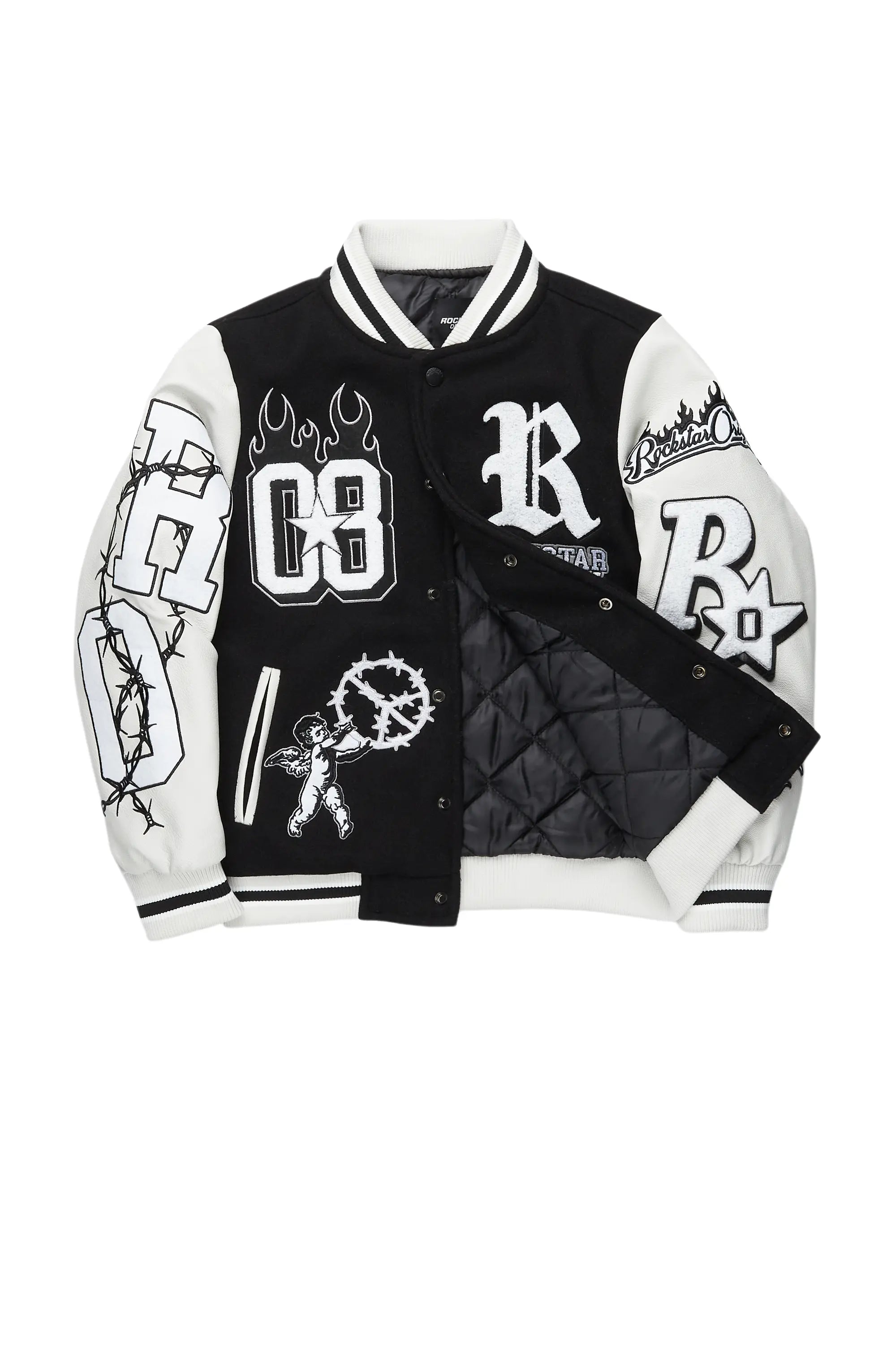 Boys Rune Black Varsity Jacket