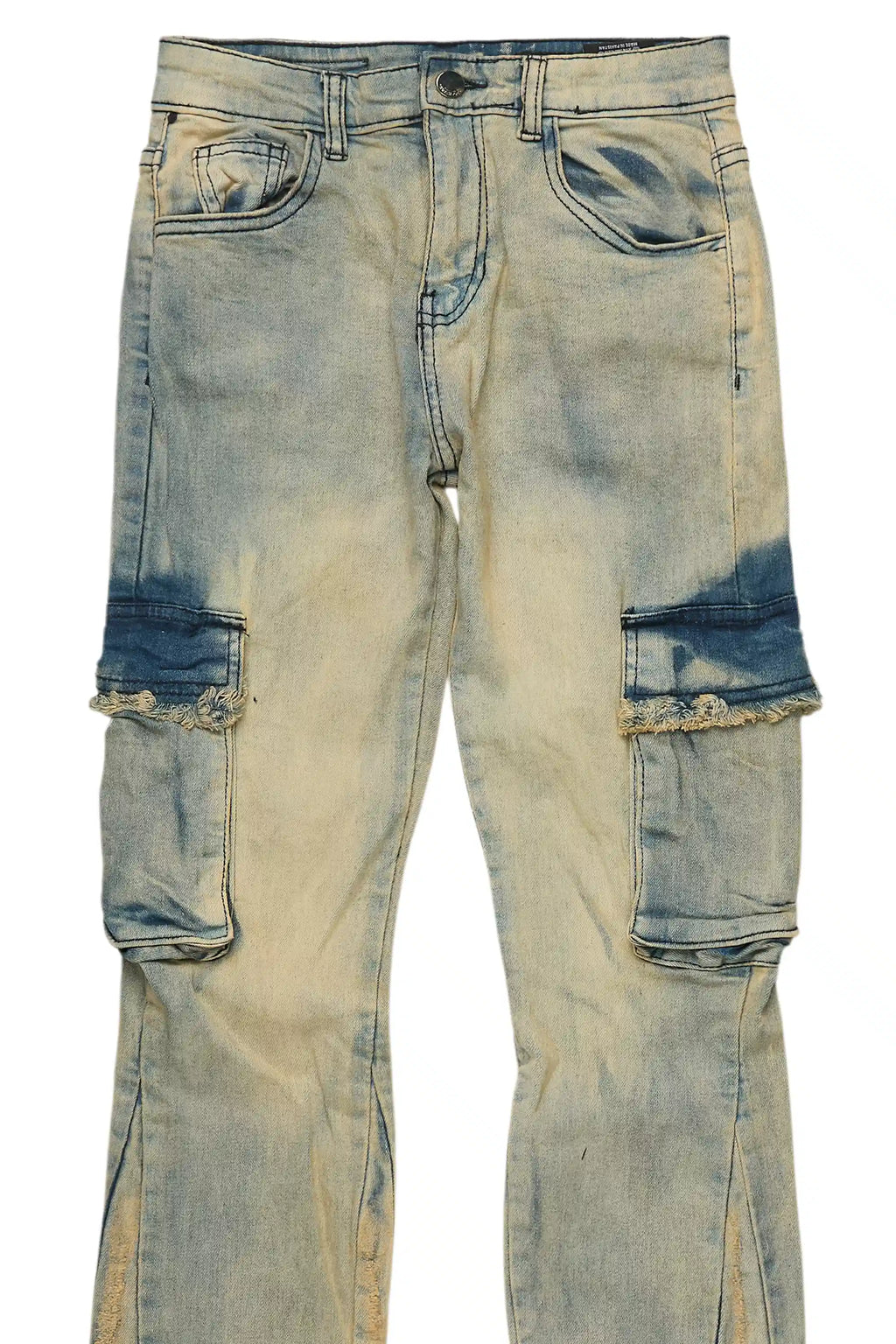 Boys Cermer Vintage Light Blue Flare Cargo Jean