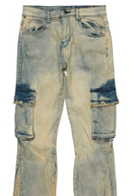 Boys Cermer Vintage Light Blue Flare Cargo Jean