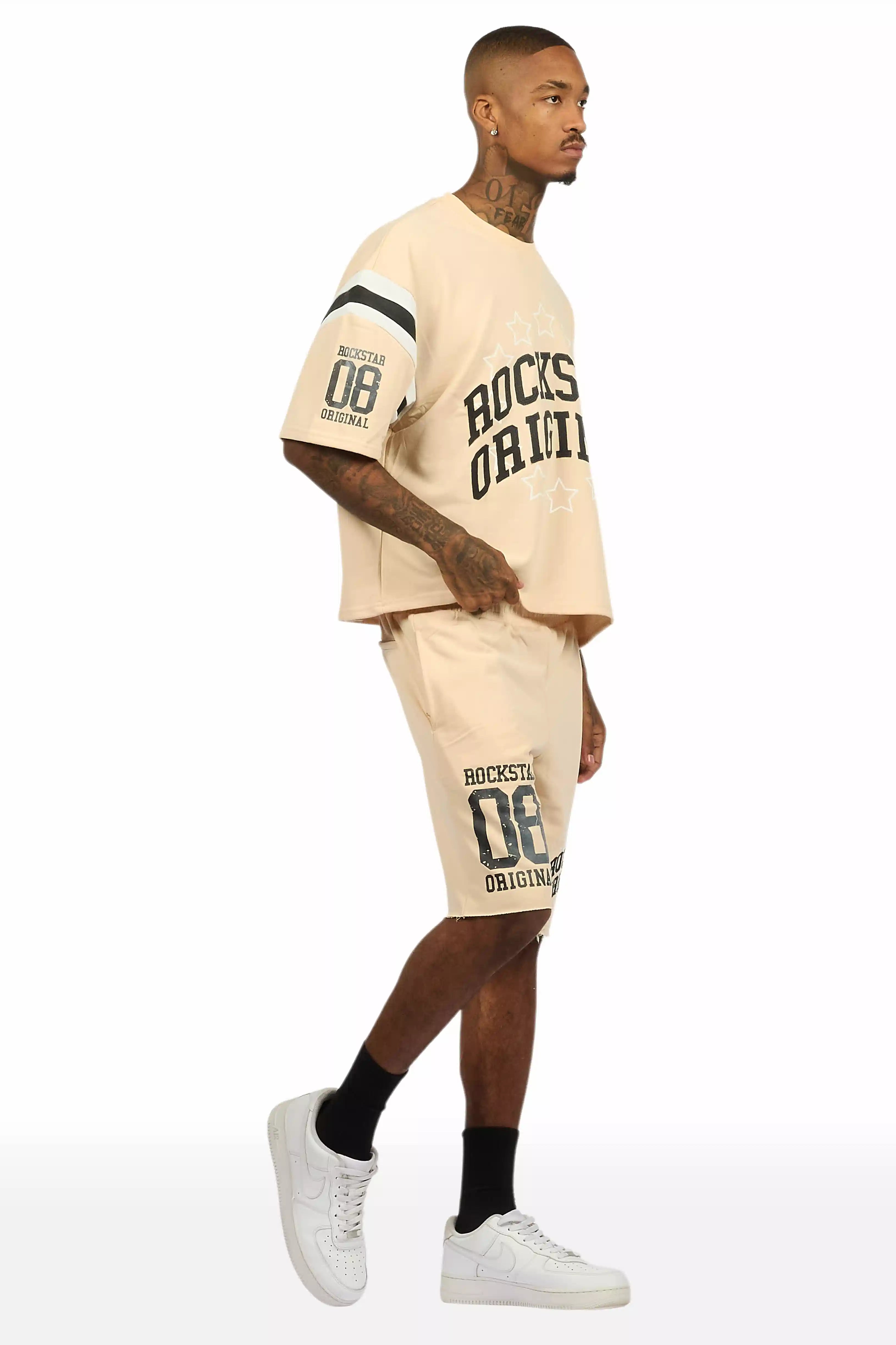 Boe Beige T-Shirt/Short Set