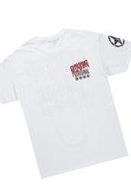 Wizzurd White/Red T-Shirt/Stacked Baggy Track Pant Set