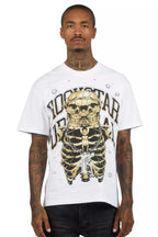Krock White Graphic Rhinestone T-Shirt