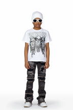 Boys Petrus Black Super Stacked Flare Jean