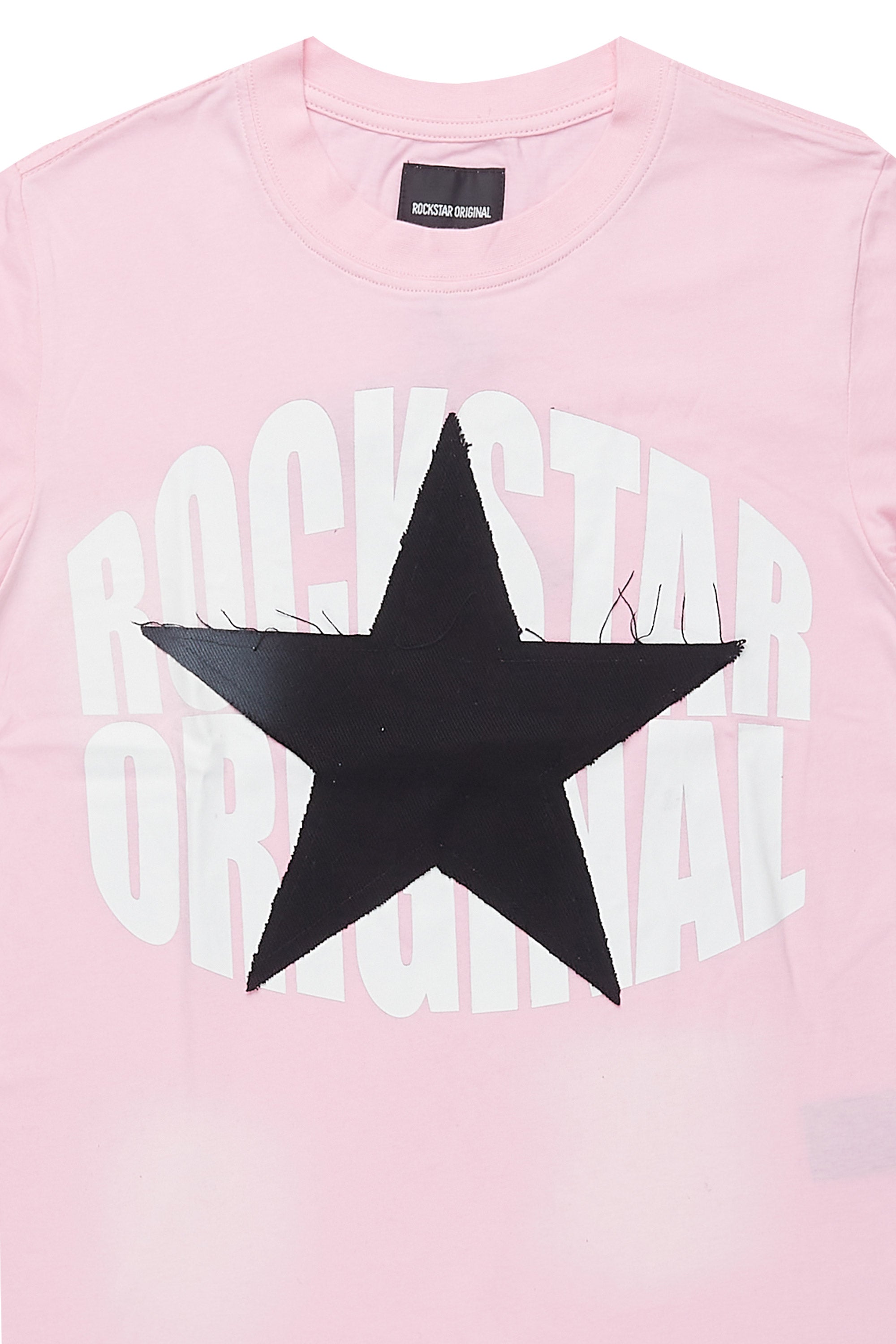 Girls Khaly Pink/Black Graphic T-Shirt With Patch