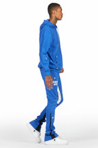 Raffer Royal Blue Hoodie/Stacked Flare Pant Set