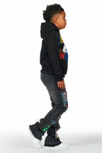 Boys Daria Black Hoodie/Stacked Flare Jean Set