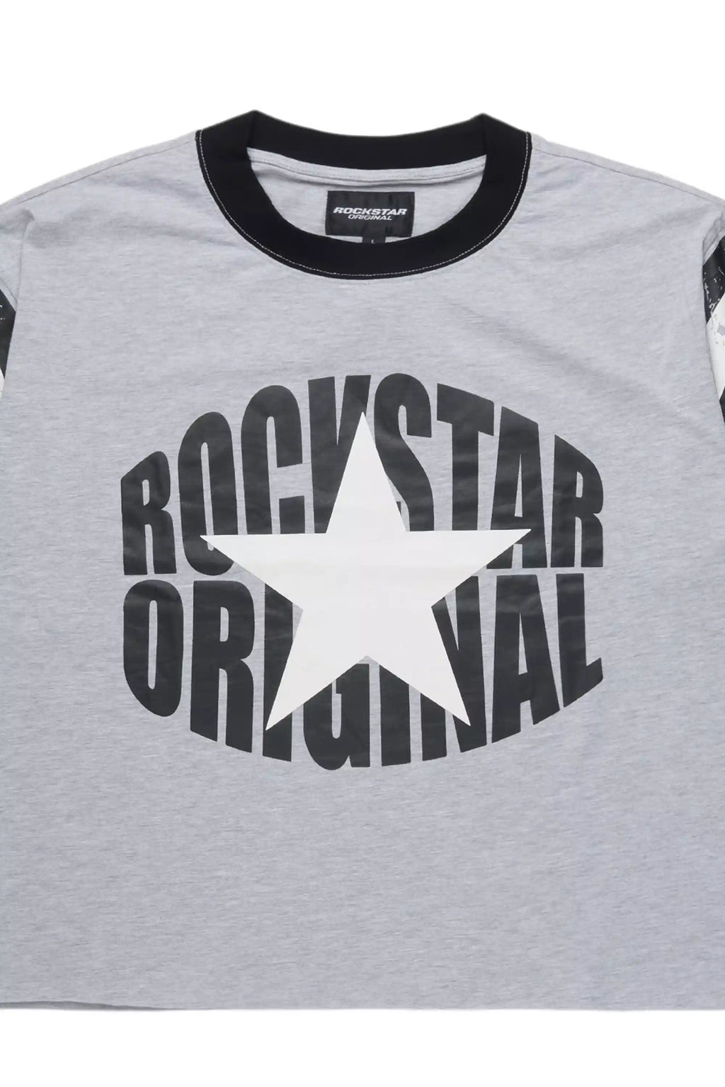 States Grey Boxy Crop T-Shirt