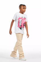 Boys Dag Beige Stacked Flare Jean