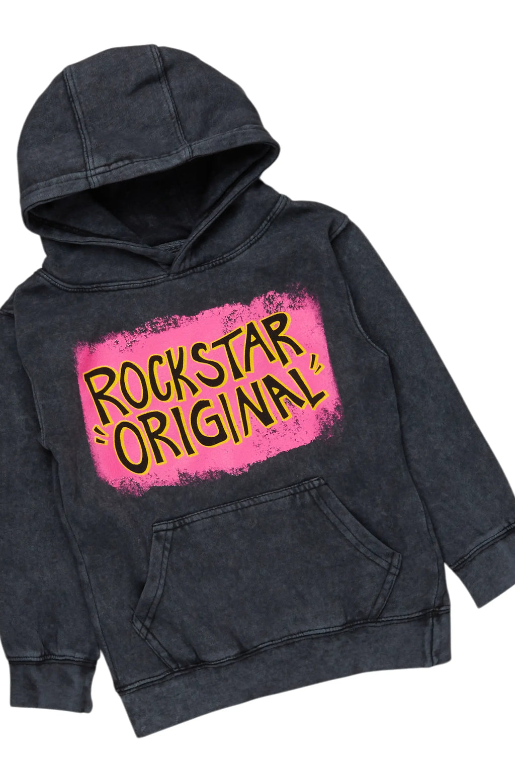 Girls Brielle Vintage Grey Hoodie/Stacked Flare Jean Set