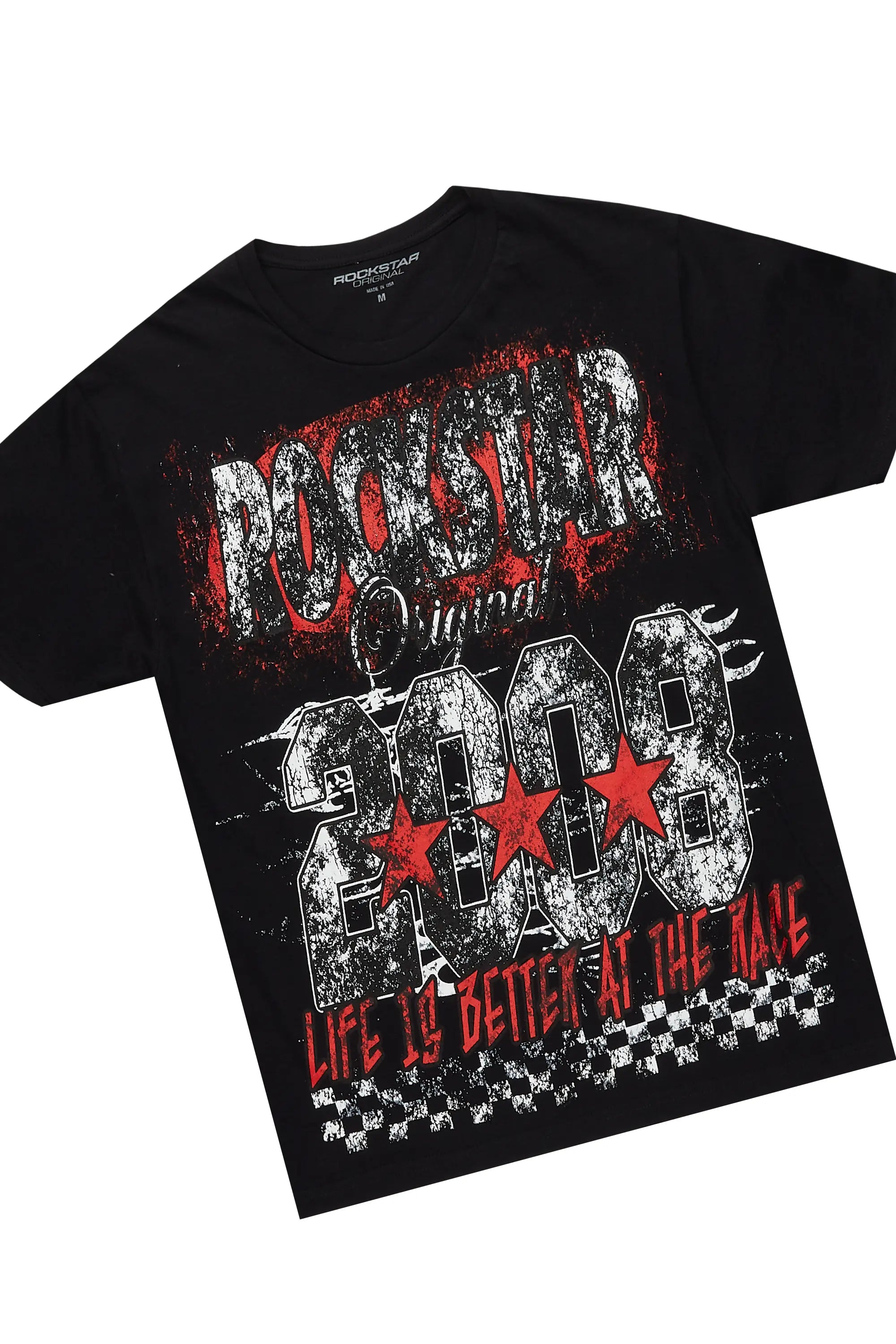 Racing Grung Black Graphic T-Shirt Short Set