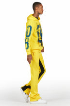 Grill Yellow Hoodie Baggy Track Pant Set