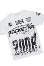 Amos White/Orange T-Shirt/Stacked Baggy Track Pant Set