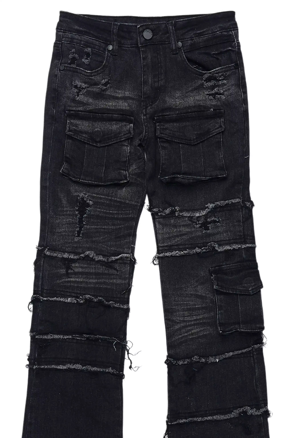 Boys Folant Dark Grey Stacked Flare Jean