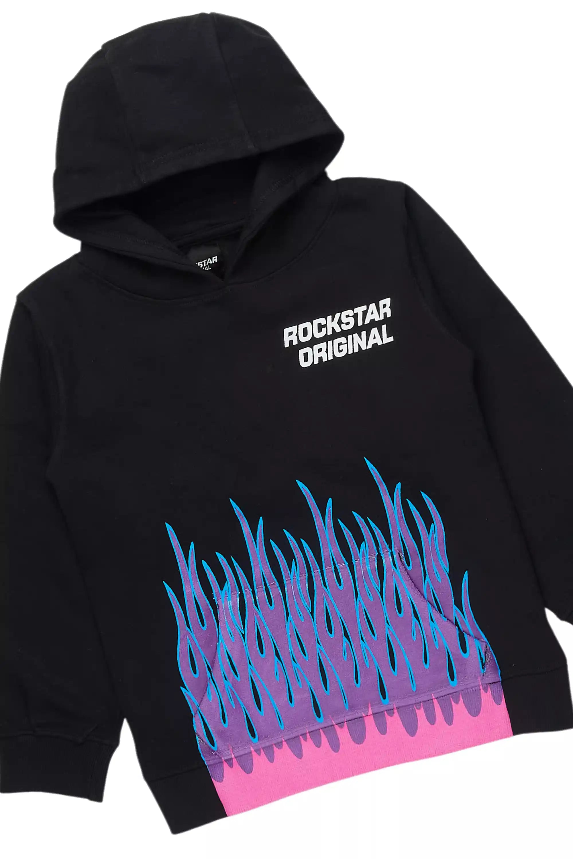 Girls Roen Black/Lavender Stacked Flare Track Set