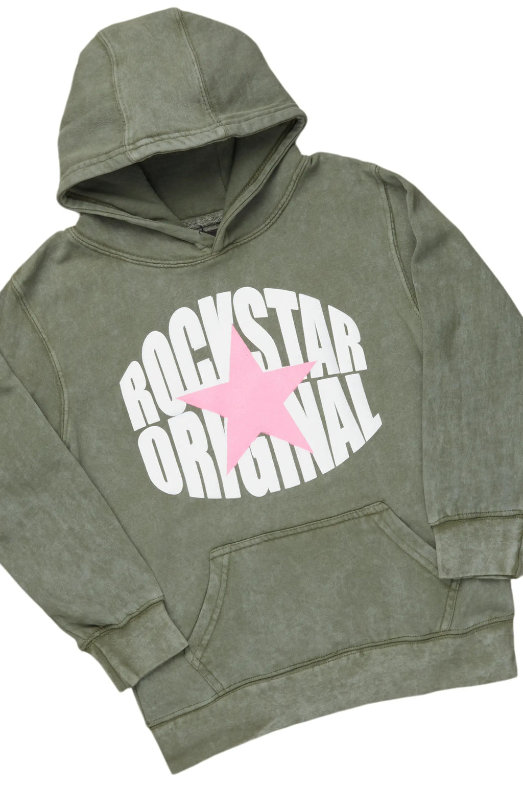 Girls Mia Vintage Green Hoodie/Slim Fit Jean Set