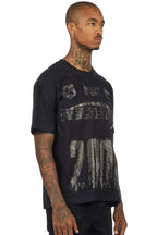 Amos 2.0 Black/Grey Graphic Rhinestone T-Shirt
