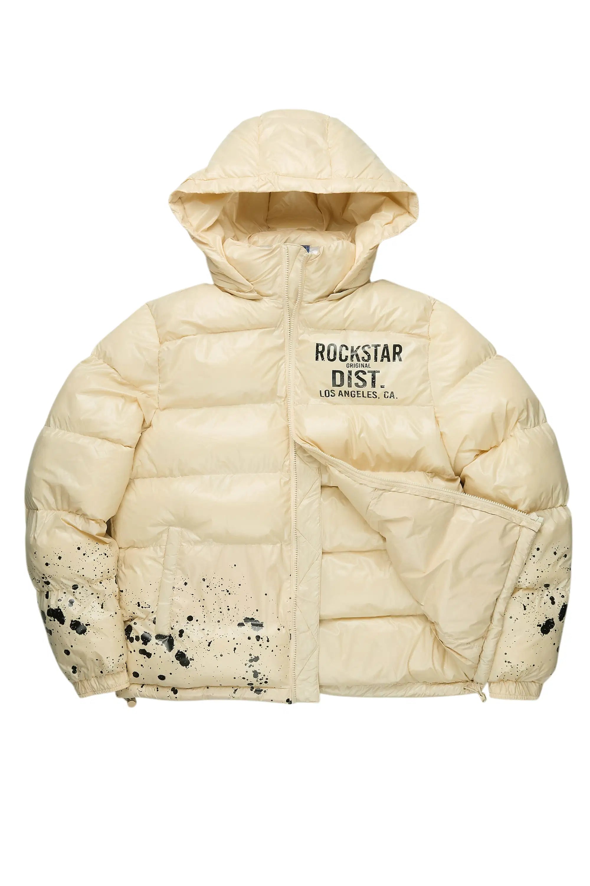 Raffer Beige Heavy Puffer Jacket