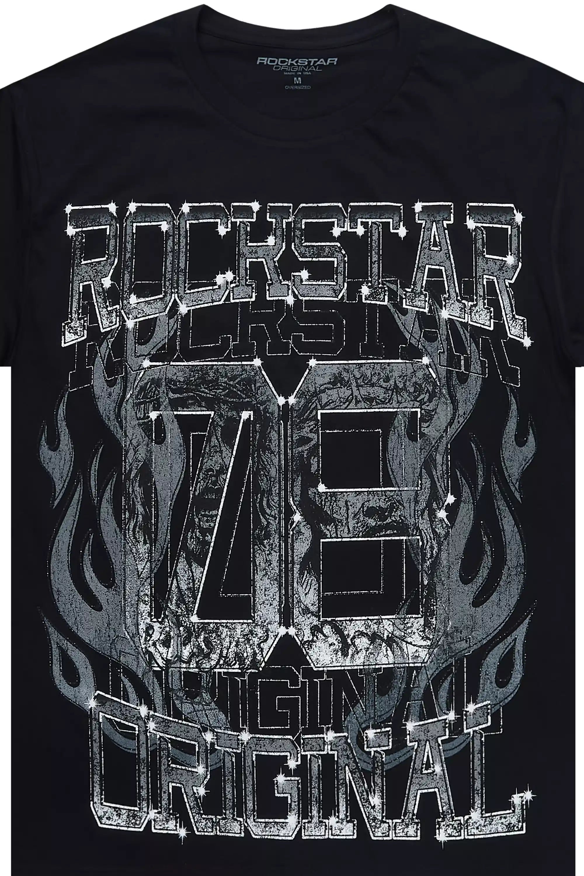 Veyene Black/Grey Oversized Graphic T-Shirt