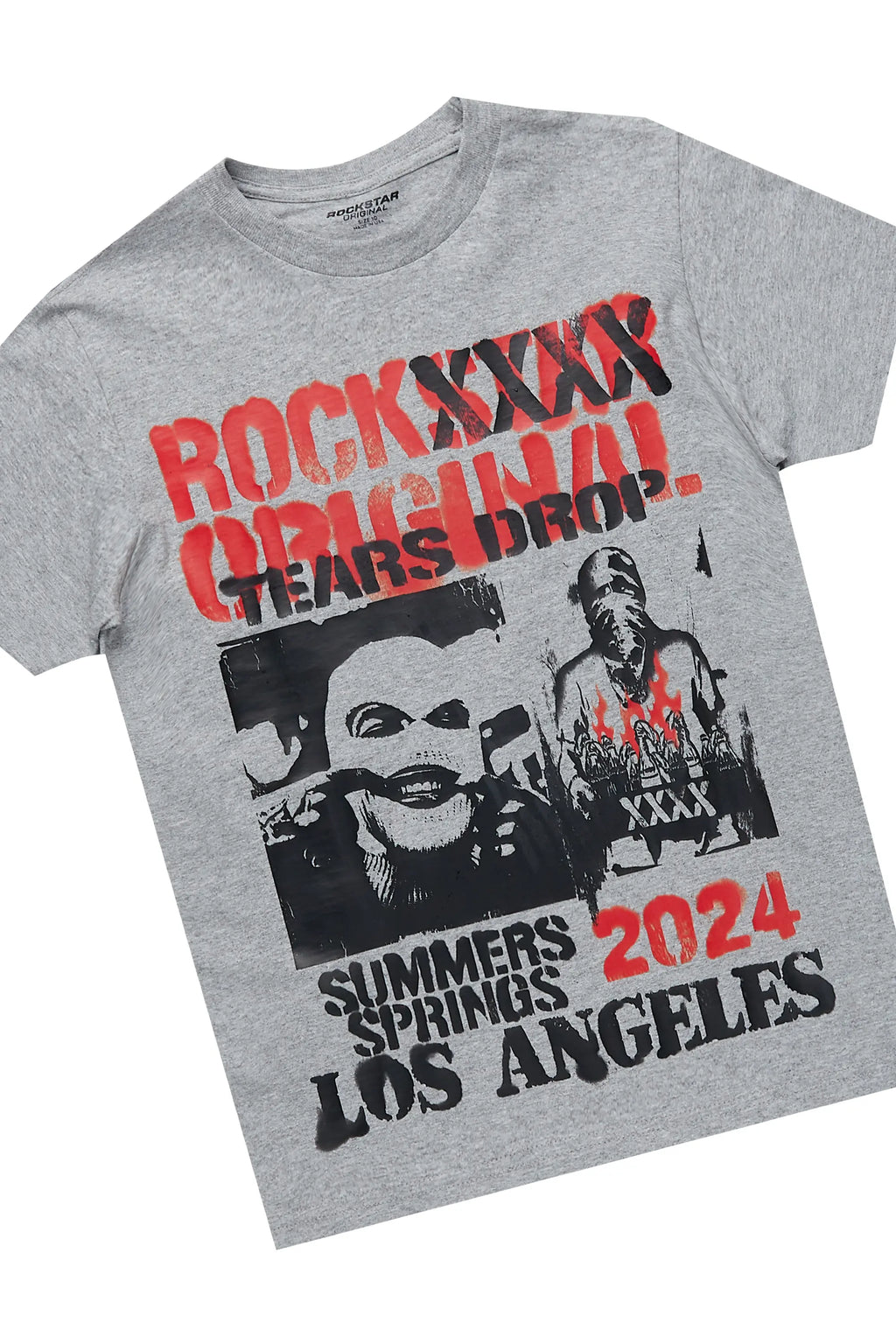 Boys Omer Heather Grey T-Shirt/Stacked Flare Jean Set