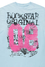 Addax Blue Graphic Oversized T-Shirt