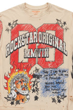 Jesus Crayon Beige Long Sleeve Graphic T-Shirt