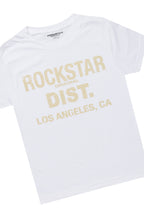 Boys Lake White/Beige T-Shirt/Dag Stacked Flare Jean Set