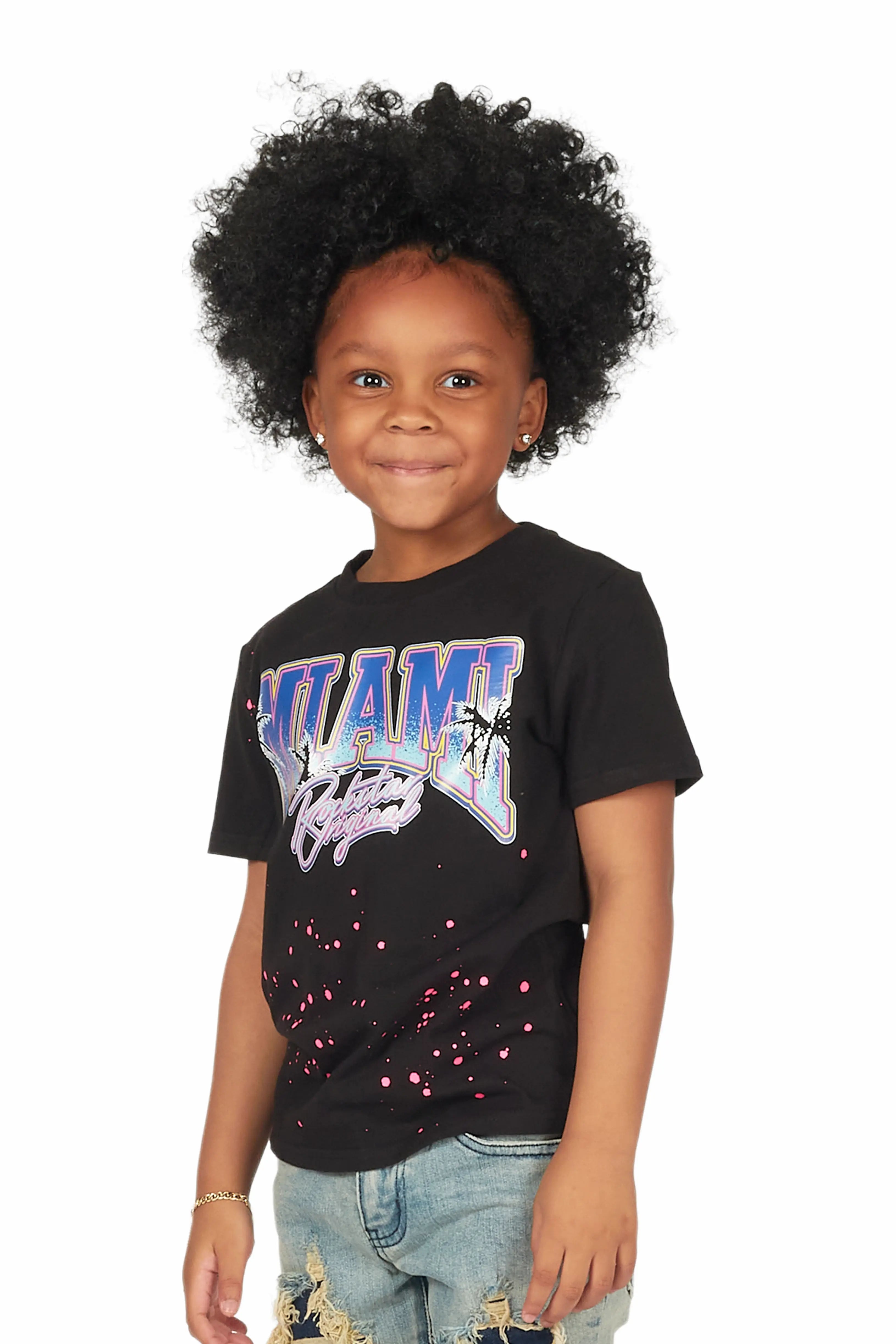 Girls Braulia Black Graphic T-Shirt