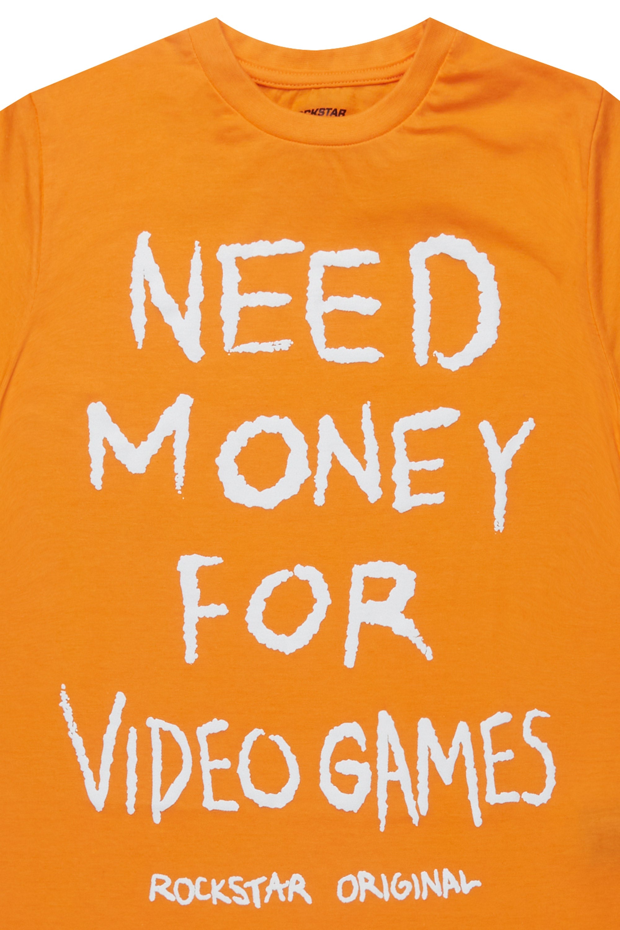 Boys M4 Video Games Orange/White Graphic T-Shirt