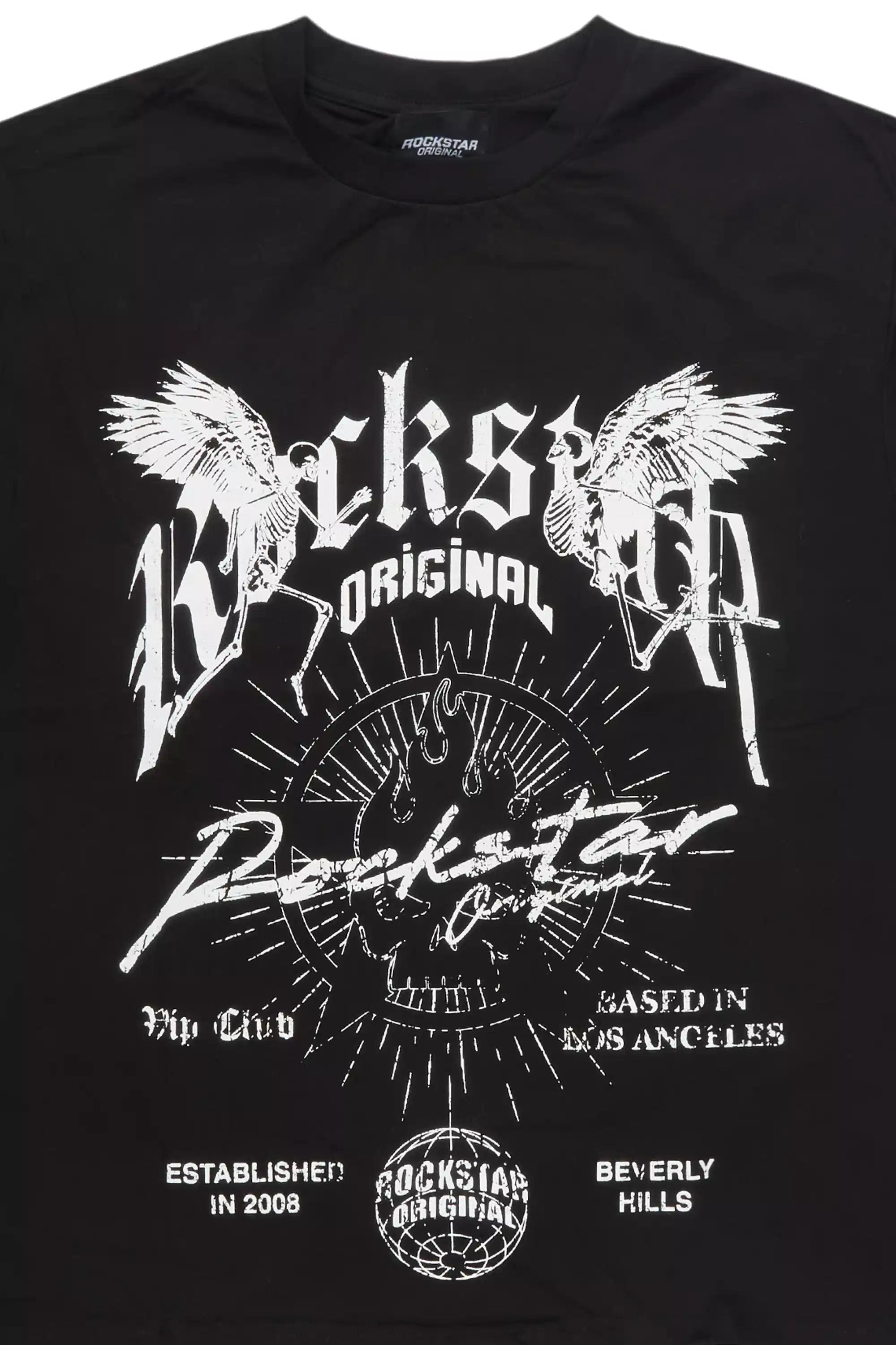 Tally Black Sleeveless Graphic T-Shirt