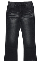 Boys Dag Dark Grey Stacked Flare Jean