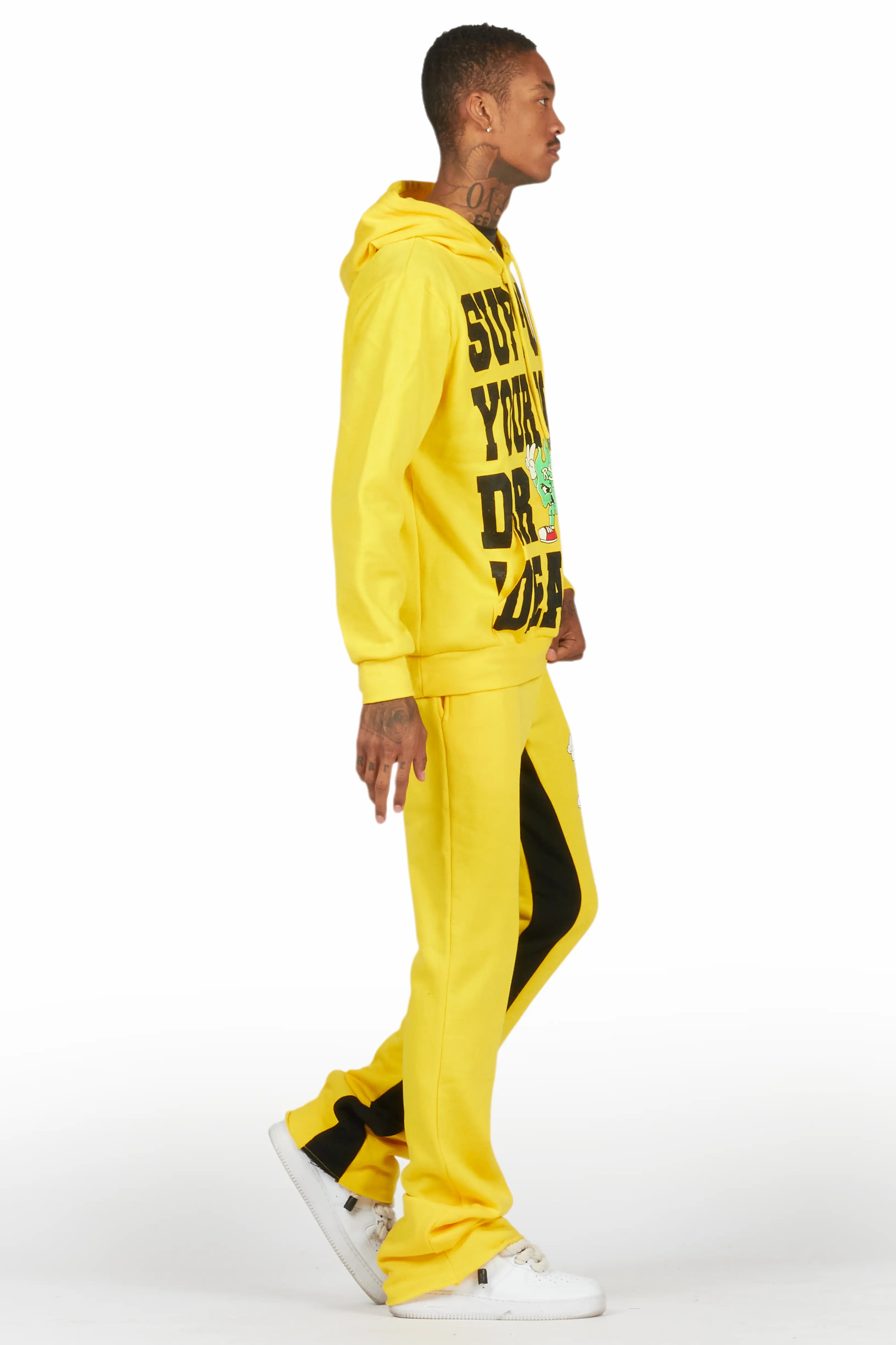 Tarl Yellow Hoodie/Baggy Track Pant Set