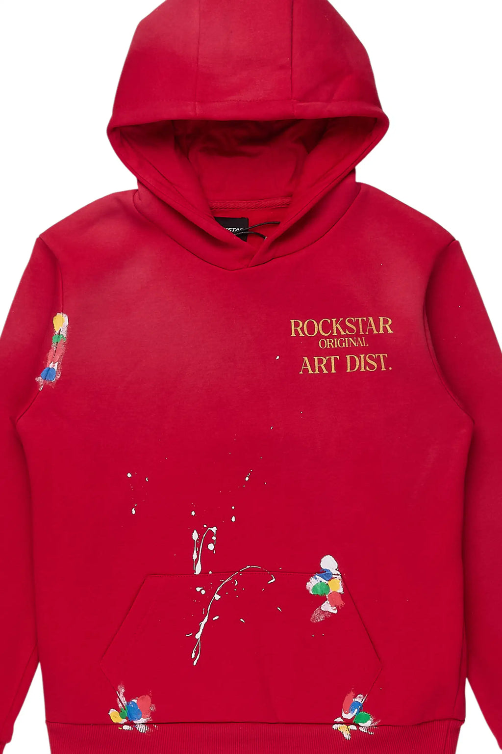 Boys Rockstar Art Dist. Red Graphic Hoodie