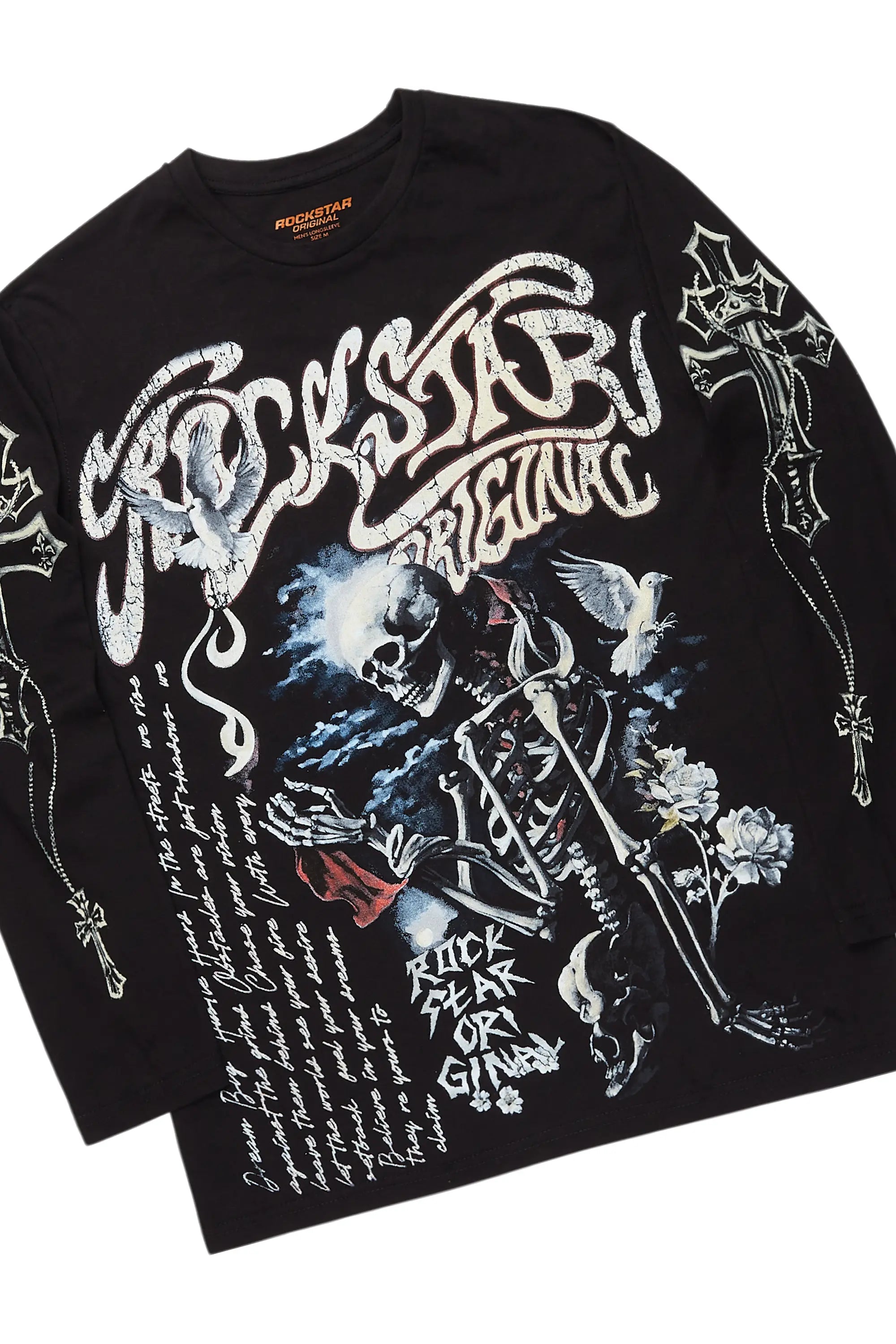 Danby Black/Burgundy Long Sleeve T-Shirt/Baggy Pant Set