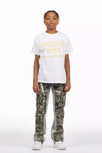 Boys Oak Grey Tree Camo Flare Cargo Jean
