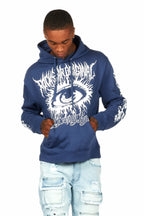 All Seeing Eyes Navy Graphic Hoodie