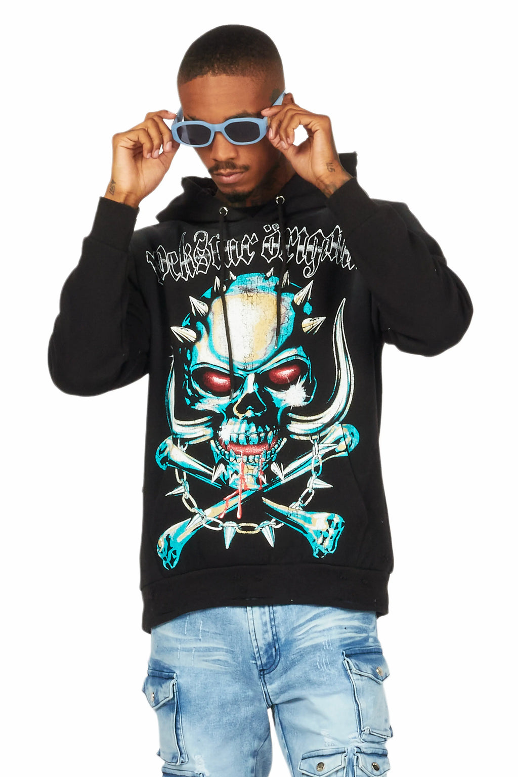 Inner Luv Black Distressed Graphic Hoodie