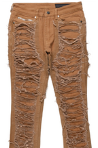 Conrad Beige Stacked Flare Jean