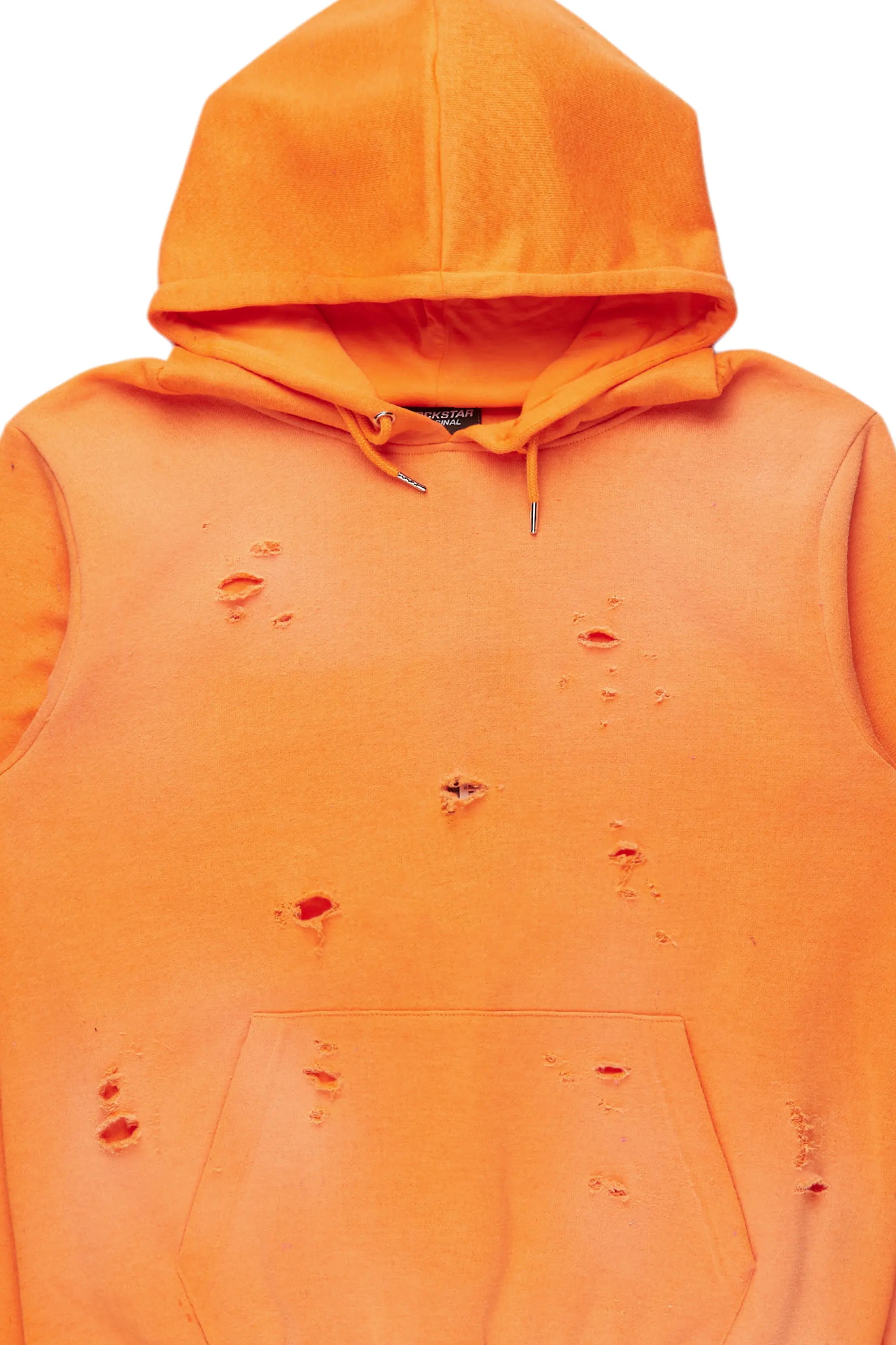 Baki Orange Distressed Hoodie