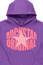 Girls Haash Purple Graphic Hoodie