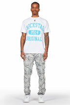 Hakim Grey Patchwork Skinny Fit Jean